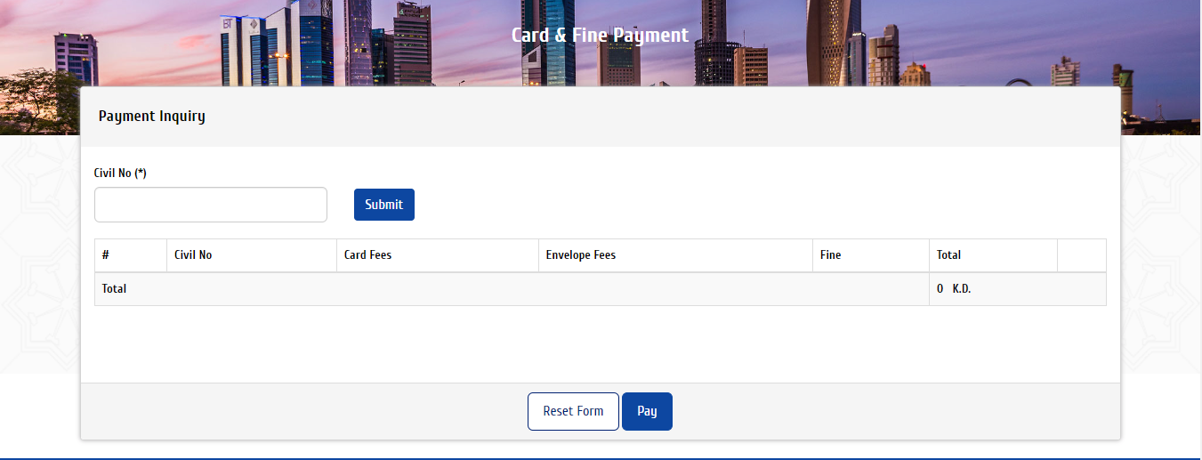 civil id online payment 5 kd .. kuwait civil id online payment