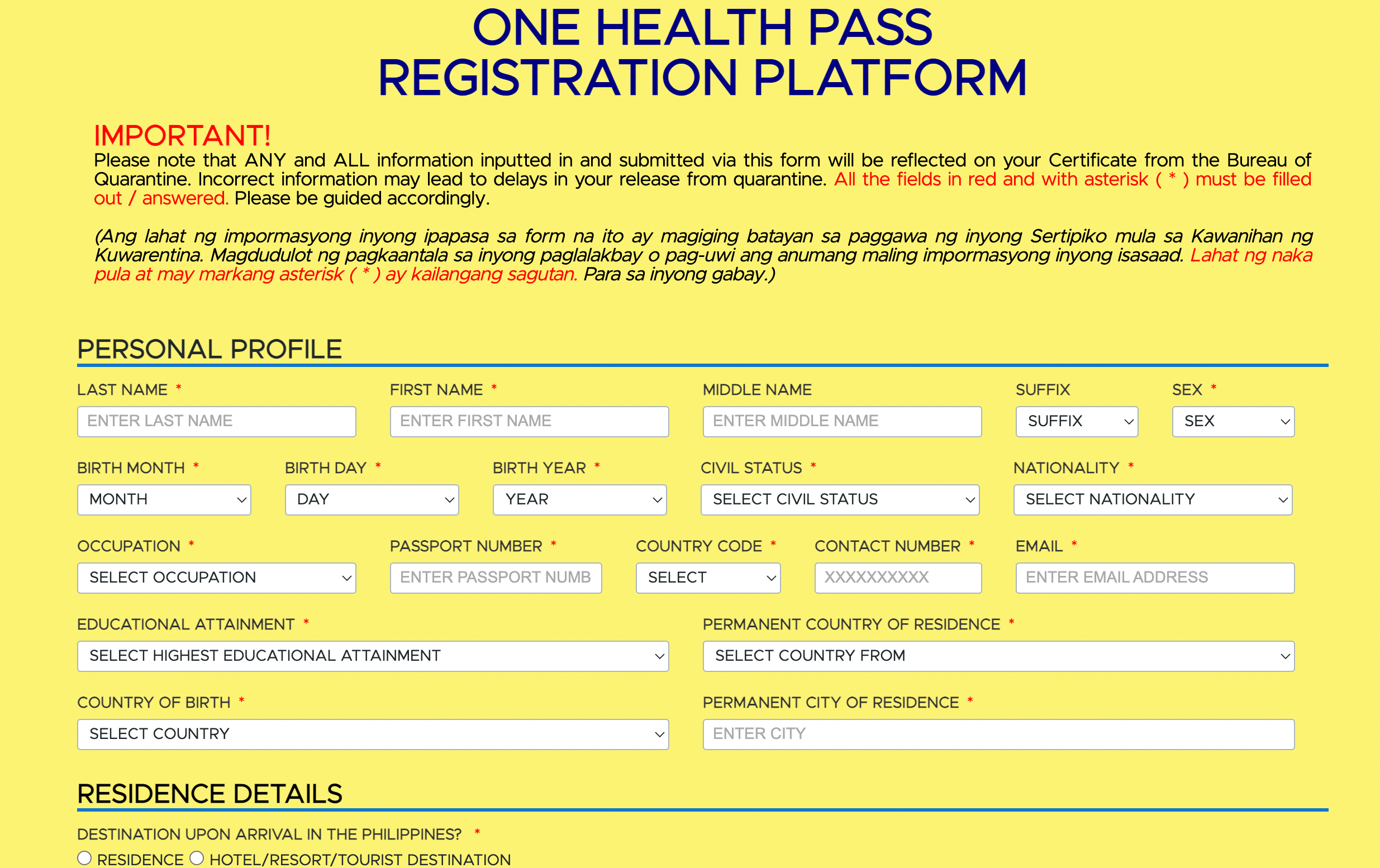 one health pass download form online