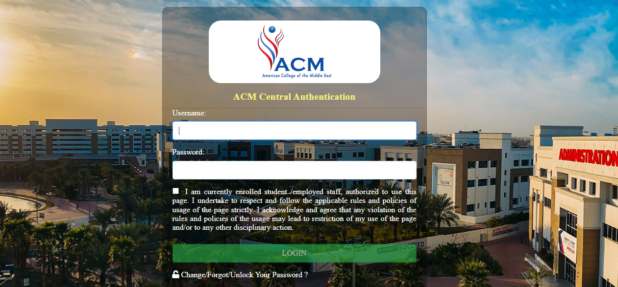 acm my portal and majors