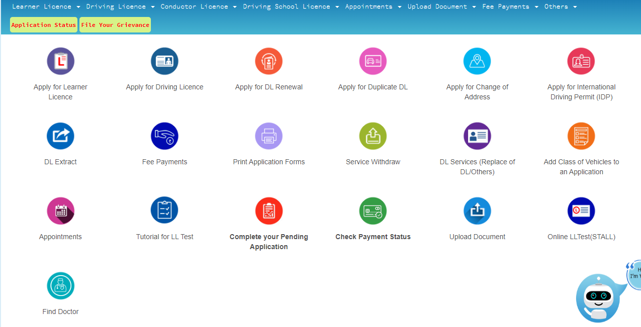 parivahan licence status