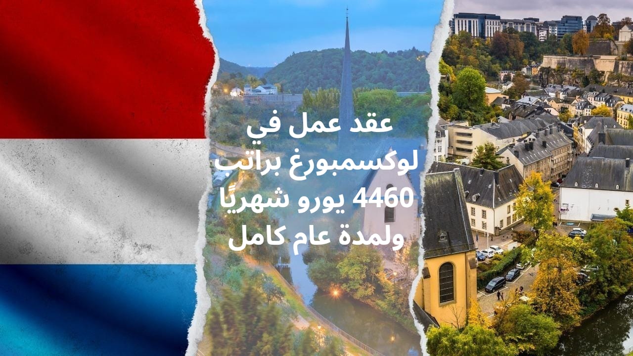 عقد عمل في لوكسمبورغ براتب 4460 يورو شهريًا ولمدة عام كامل